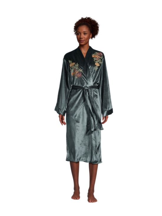 Cost Plus World Market Other - NEW- World Market- Women's Velvet Floral Embroidered Robe